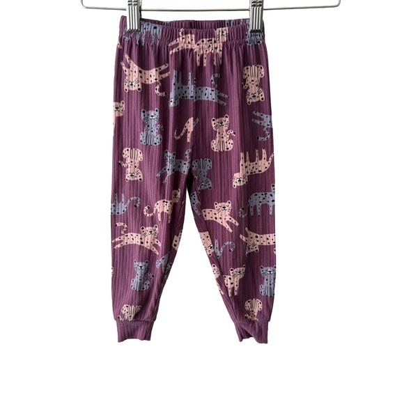 Ribbed Purple Cat Matching Set 2T - Picture 3 of 7